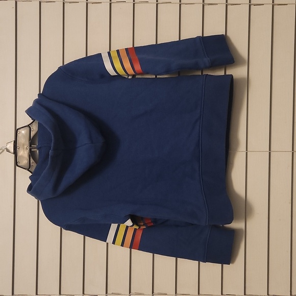Janie and Jack Blue Hoodie with Rainbow Accents Size 3 - Picture 4 of 6